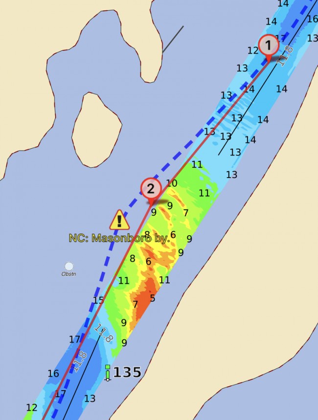 NC Masonboro by G135 MM 287.5 located in Waterway Guide Navigation Alert