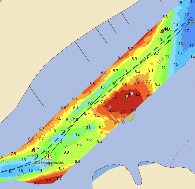 NC Intracoastal and Shallotte Inlet, CAUTION Area of frequent