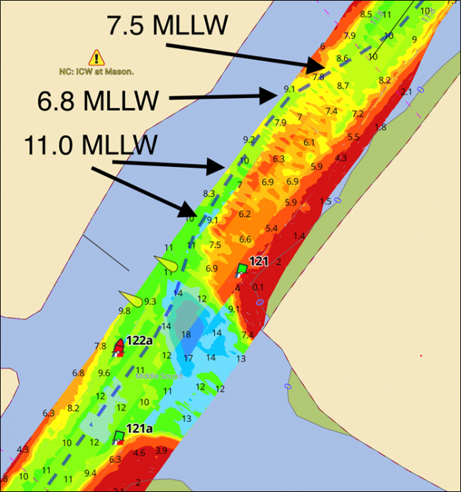 NC ICW at Mason Inlet MM 280.2 located in Waterway Guide Navigation