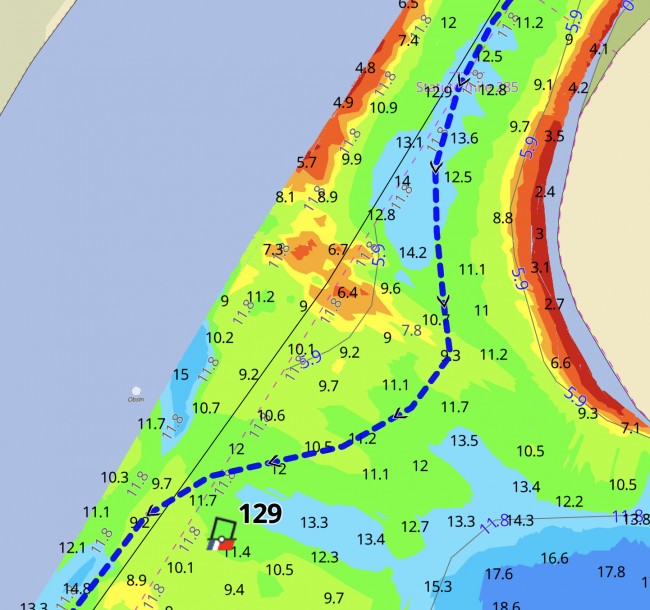 NC Masonboro Inlet ICW shoaling by G129, MM285 located in Waterway