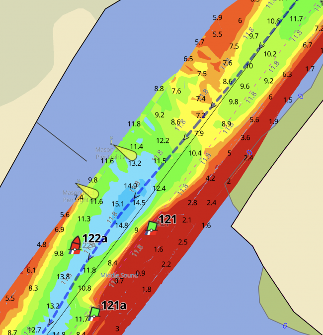 NC Mason Inlet ICW shoaling MM 280.2 located in Waterway Guide