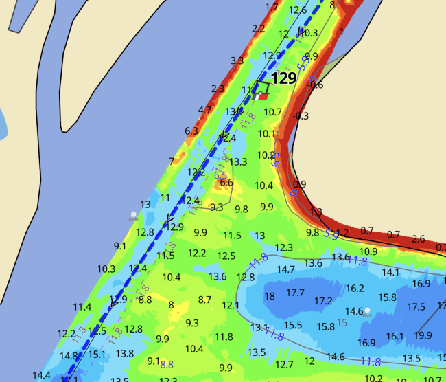 NC Masonboro Inlet at ICW by G129, MM285 located in Waterway Guide